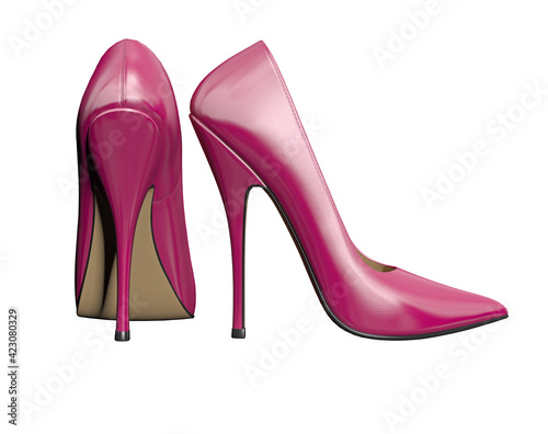 pink high heels shoes