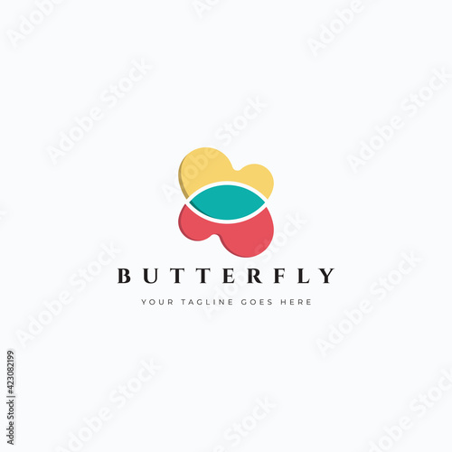 Abstract colorful butterfly vector illustration logo design