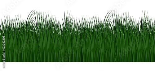 Silhouette of seamless dark green grass, vector eps10 illustration props for decoration
