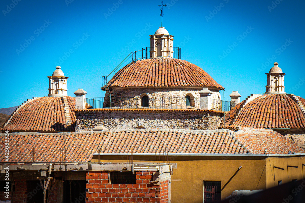 architecture in mining town of potosi in bolivia