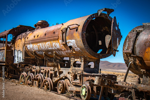 train cemetery, salar de uyuni, bolivia