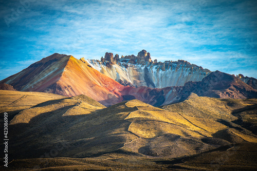 volcano tunupa, salar de uyuni, salt flats, bolivia photo