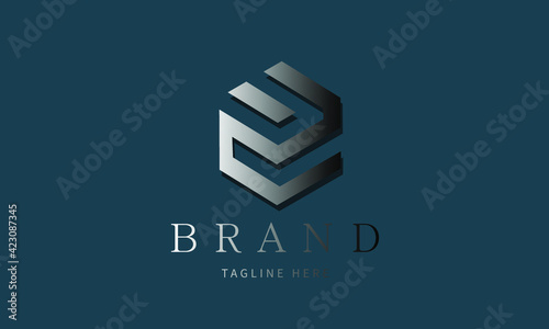 Luxury Real Estate Business Card vector abstract cube blocks construction icon, logo, identity