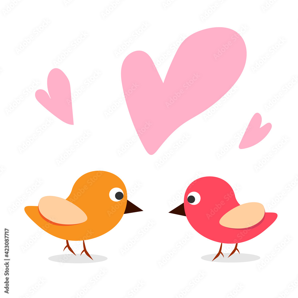 birds in love cartoon couple