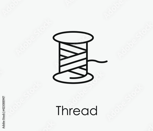 Thread vector icon. Editable stroke. Symbol in Line Art Style for Design, Presentation, Website or Apps Elements. Pixel vector graphics - Vector