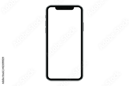 Realistic mobile phone mockup, template. Isolated stock vector