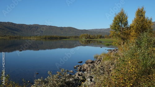 Mountain lake at Geilo, Norway in Autumn