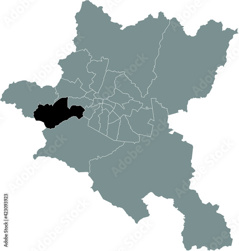 Black location map of the Sofian Ovcha kupel district inside the Bulgarian city of Sofia  Bulgaria
