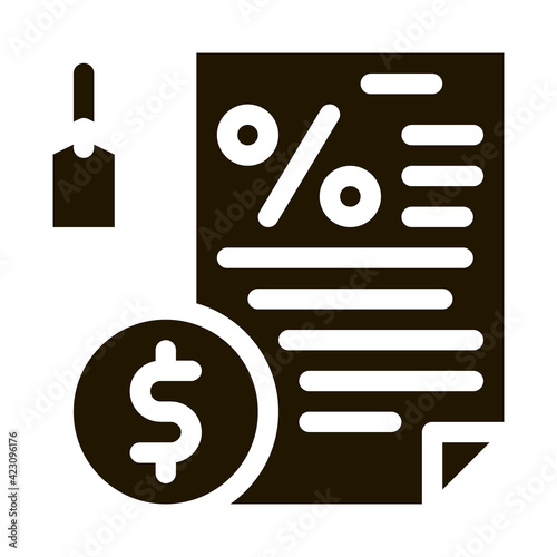 contract pawnshop document icon Vector Glyph Illustration