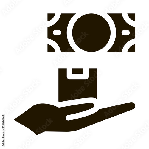 ransom for money at pawnshop icon Vector Glyph Illustration