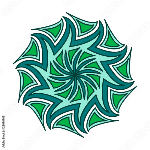 Colorful vector mandala with flower and decorative elements. Round pattern for book, design, illustration, games, stickers, relax and meditation