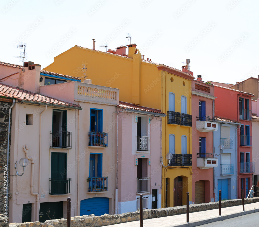 Colored houses in france