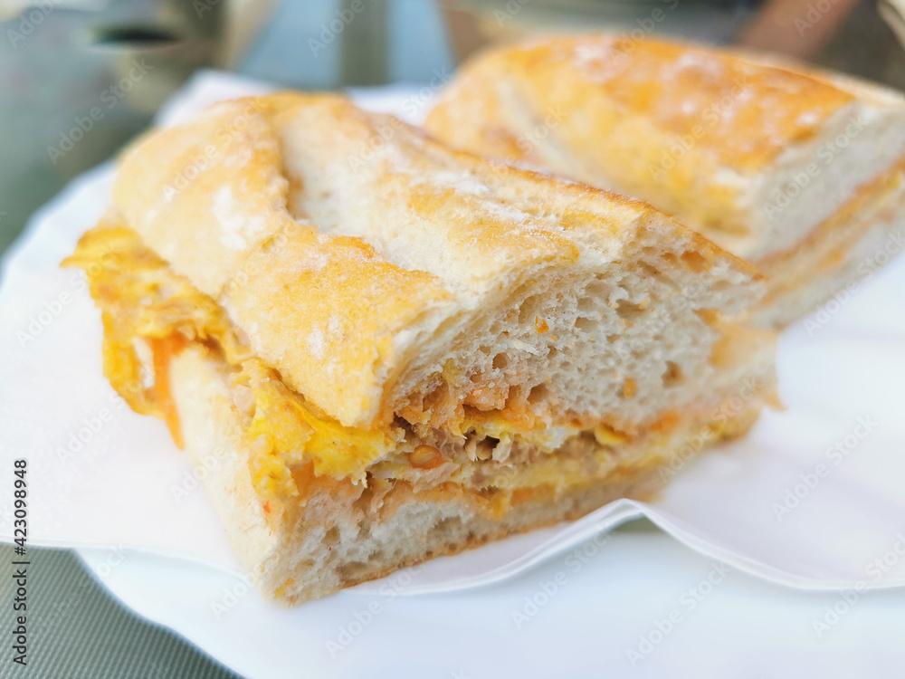 Sandwich with cheese omlette
