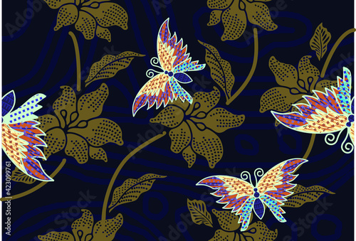 Indonesian batik motif, Batik is a technique of wax-resist dyeing applied to whole cloth, or cloth made using this technique originated from Indonesia
