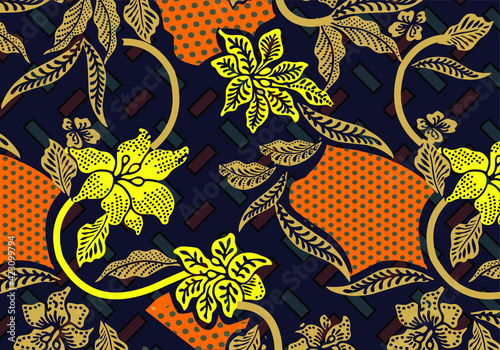 Indonesian batik motif, Batik is a technique of wax-resist dyeing applied to whole cloth, or cloth made using this technique originated from Indonesia