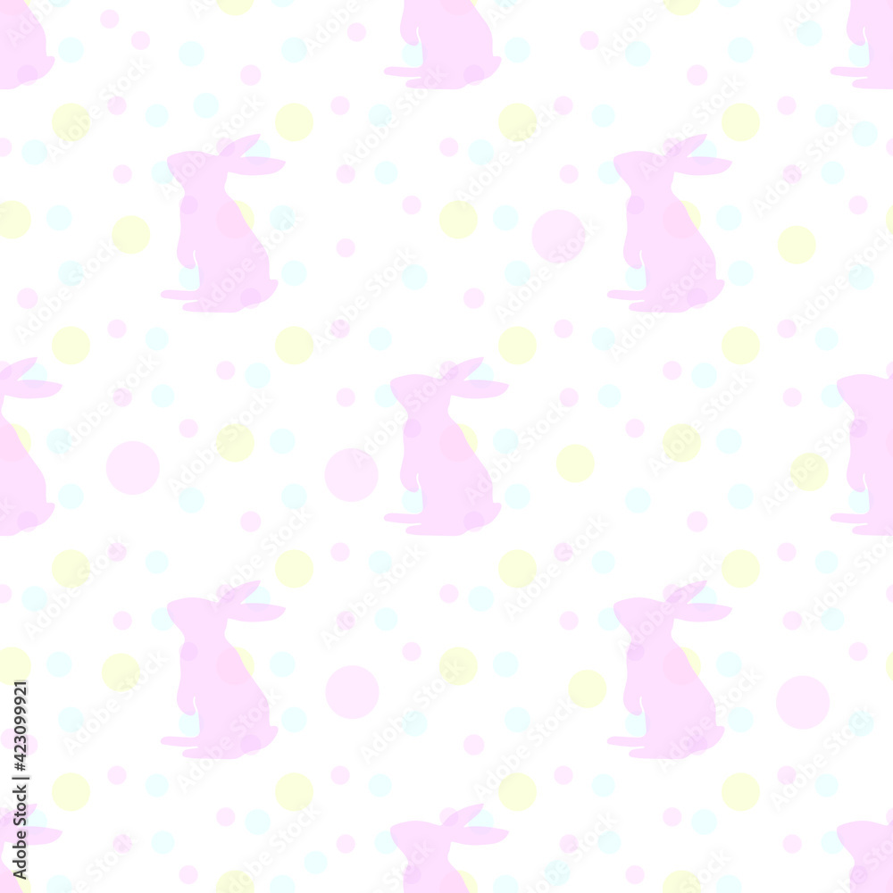 vector pattern with Easter bunny on rainbow background Easter spring seamless baby background Seamless cute spring cartoon pattern. Repeated summer vector illustration, pretty 