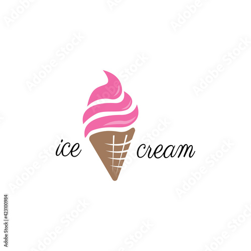 ice cream logo illustration simple icon for design company vector