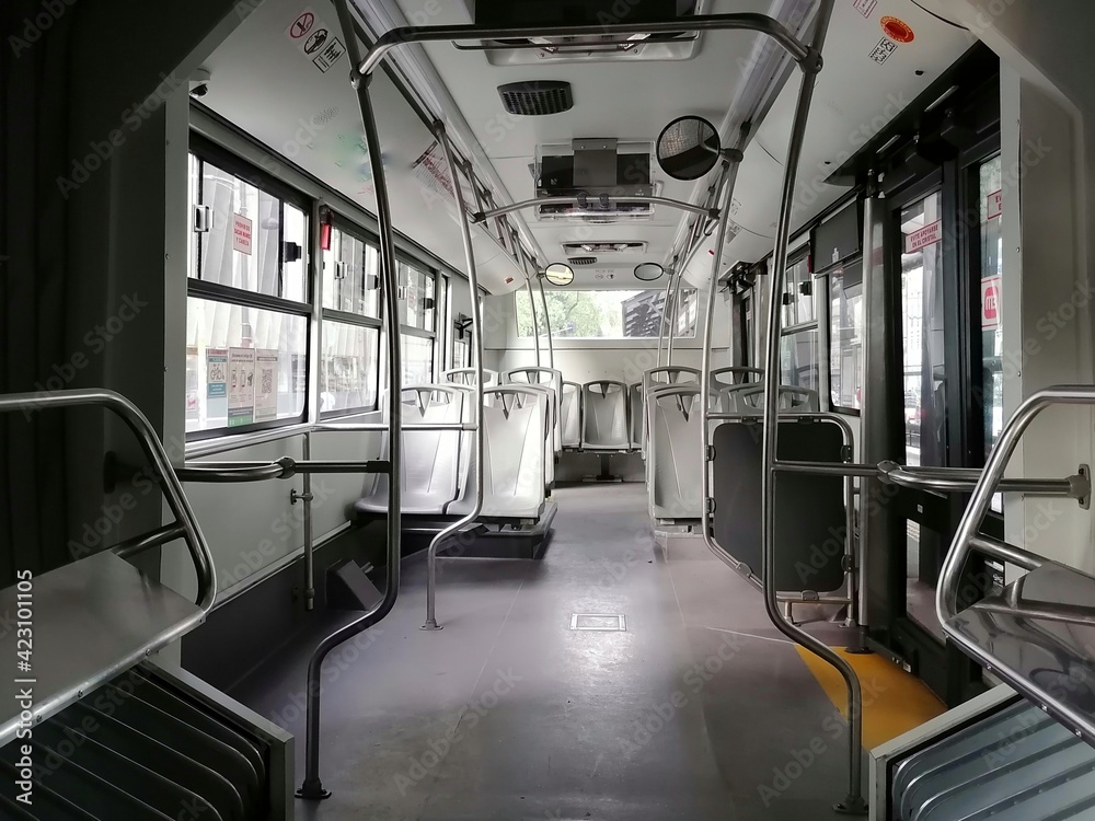 interior of bus seats without people interior of bus seats without people