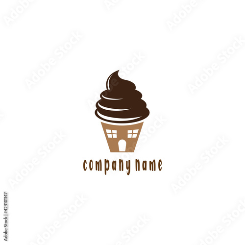 ice cream logo illustration simple icon for design company vector