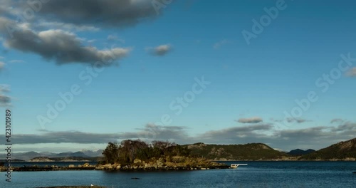 Vaulen swimming area a beautiful spring day, some clouds in the sky, zoom in, stavanger photo