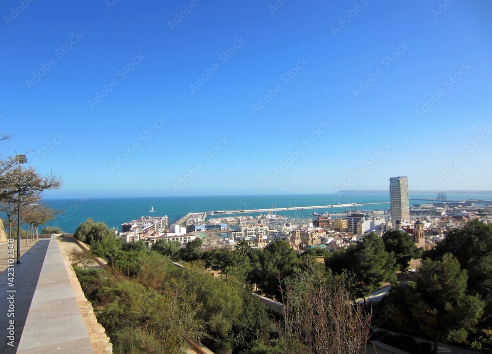 Alicante from Ereta Park in Mediterranean Spain