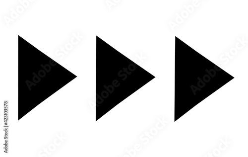 早送りのアイコンのシルエット