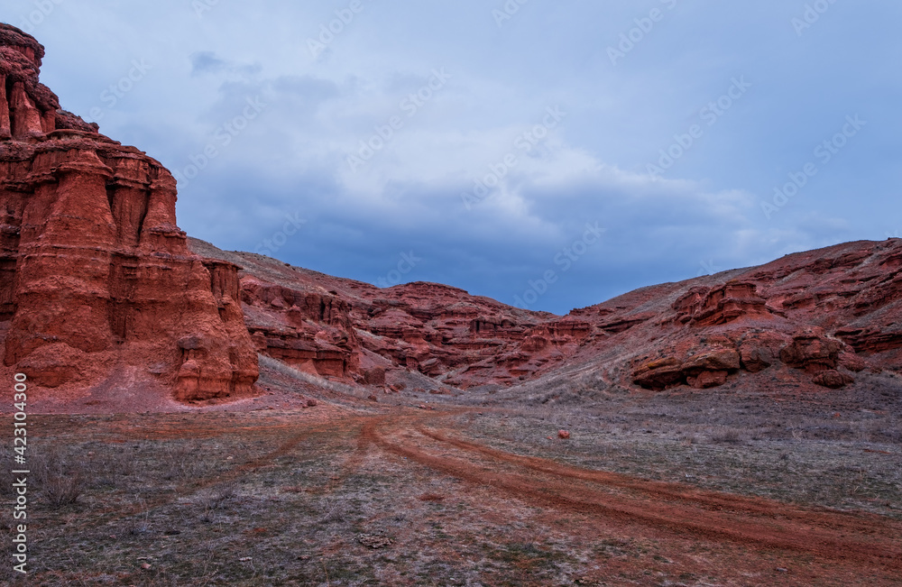 The Narman Peribacalari Fairy Chimneys in the Narman province of Erzurum,TURKEY. January 2021