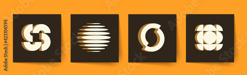 Set of modern abstract geometric shapes. Trendy minimal graphic elements for your unique design.