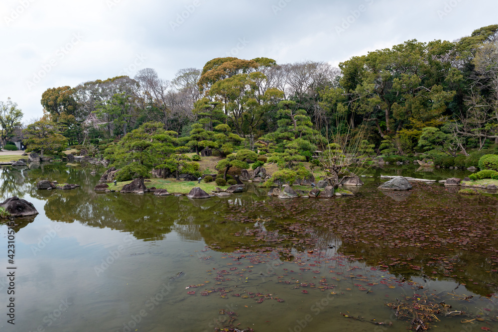Keitakuen, pure Japanese style garden in Osaka, Japan