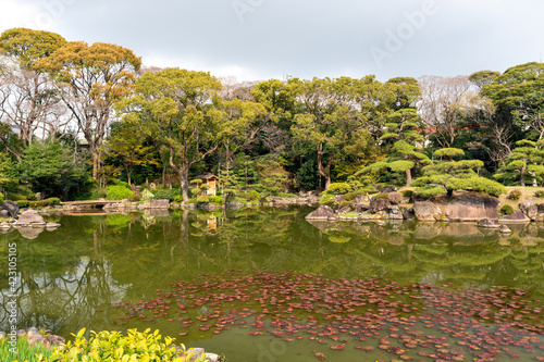 Keitakuen, pure Japanese style garden in Osaka, Japan photo