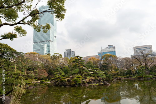 Keitakuen, pure Japanese style garden in Osaka, Japan photo