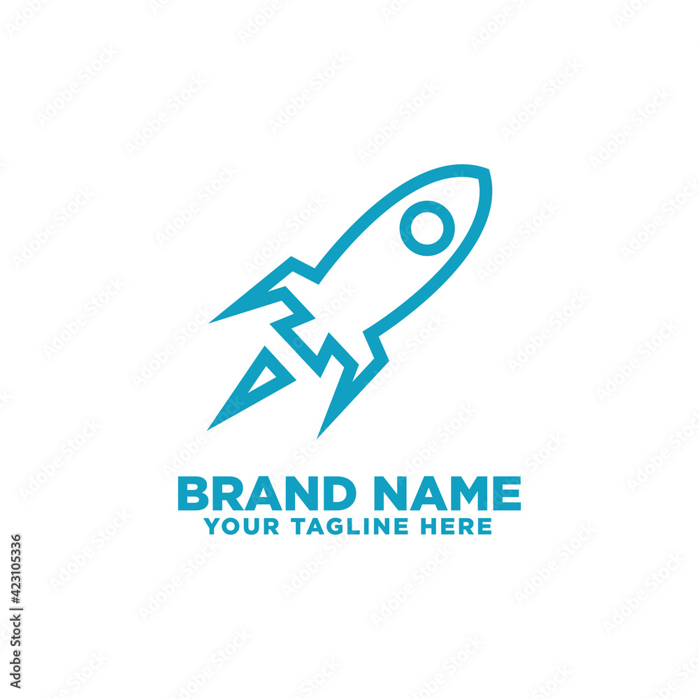 Rocket launched logo design template Rocket launched logo design template