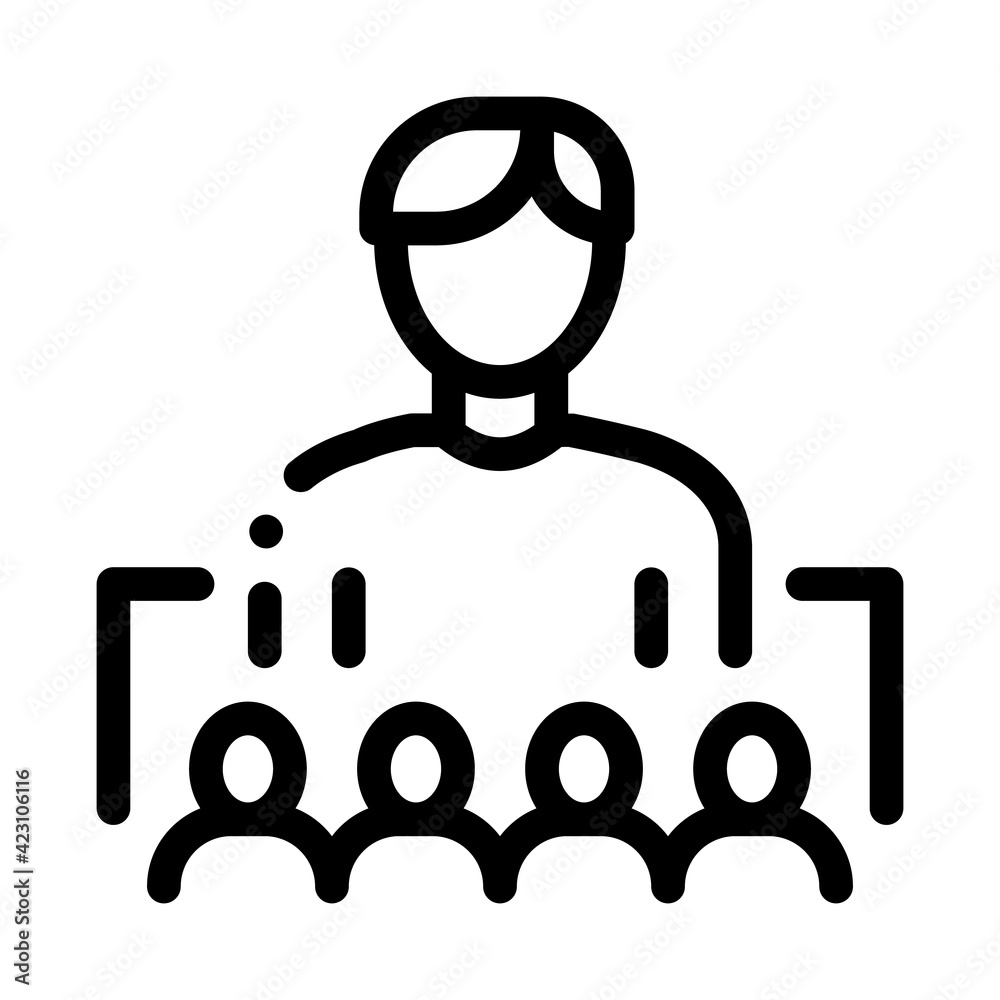 working in team or leadership of administrator line icon vector illustration working in team or leadership of administrator line icon vector illustration