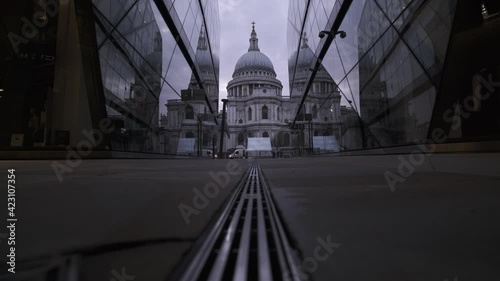 St Pauls cathedral London from empty one new change modern building covid lockdown photo