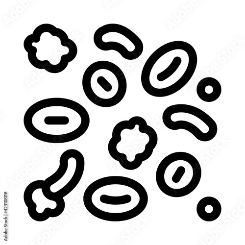 blood with cholesterol line icon vector illustration