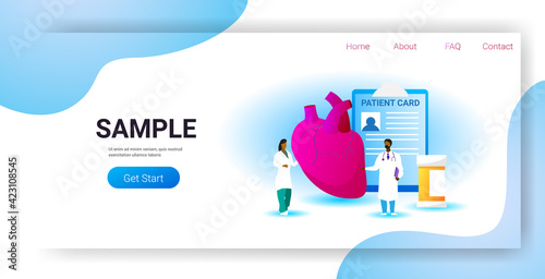 doctors team examining human heart medical consultation internal organ inspection examination treatment cardiology concept horizontal copy space full length
