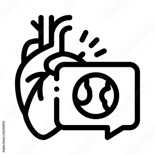 heart atherosclerosis line icon vector illustration sign