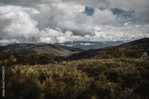 Rolling mountain views as seen from the Dead Horse Gap walking track in the  Kosciuszko National Park photo