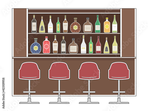 カウンターバーのイラスト