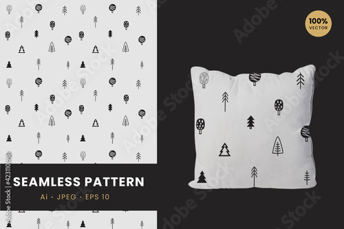 Seamless Vector Patterns of the trees Vol.01