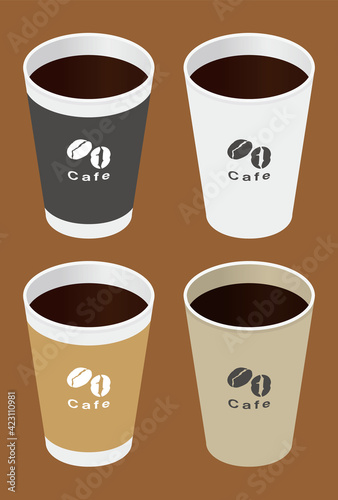 紙コップ、コーヒー　ベクター