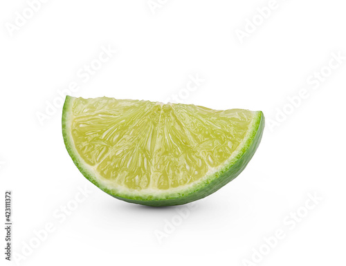 Lime cut isolated on white background.