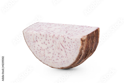 Taro isolated on white background.