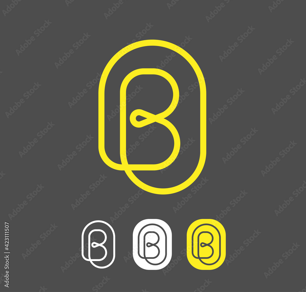 Simple and luxurious letter B with thin geometric lines vector Simple and luxurious letter B with thin geometric lines vector