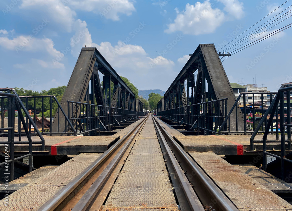  Thai Railways crossing the River Kwai Iron Bridge Is a place to visit Kanchanaburi, Thailand.