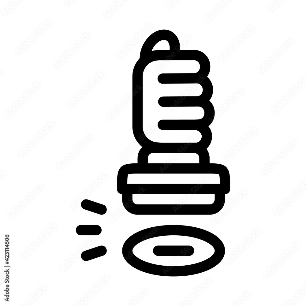 seal stamping on license line icon vector illustration seal stamping on license line icon vector illustration