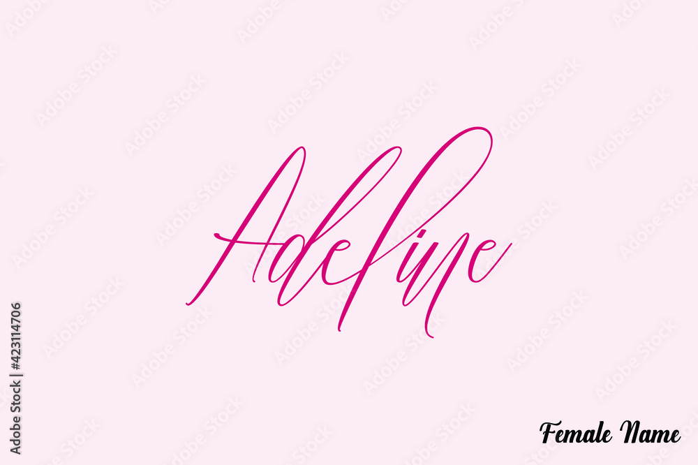  Adeline-Female Name Typography Text On Pink Background