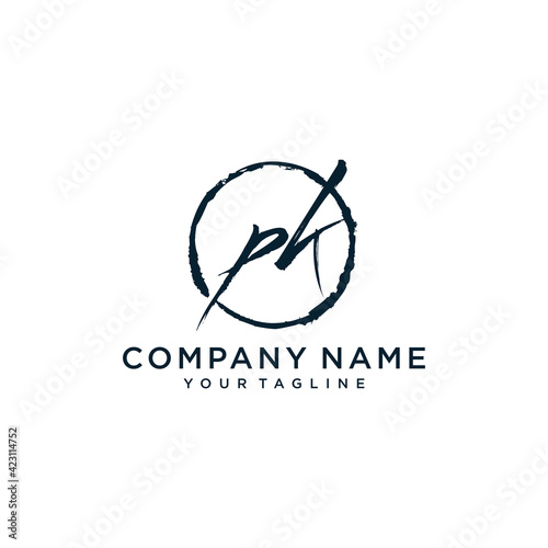 PK Initial handwriting logo vector