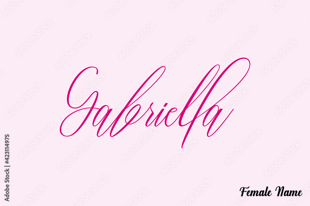 Gabriella-Female Name Typography Text On Pink Background