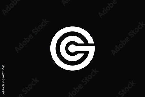 GC logo letter design on luxury background. CG logo monogram initials letter concept. GC icon logo design. CG elegant and Professional letter icon design on black background. G C CG GC